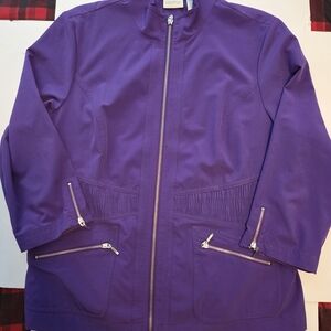 ZENERGY BY CHICOS Chic Purple Zip-Up Blazer SIZE M